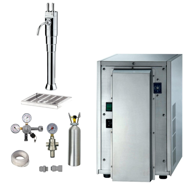 Blupura Tafelwassergerät 30 Liter SET Schanksäule Classic mit Hebel OHNE Filter