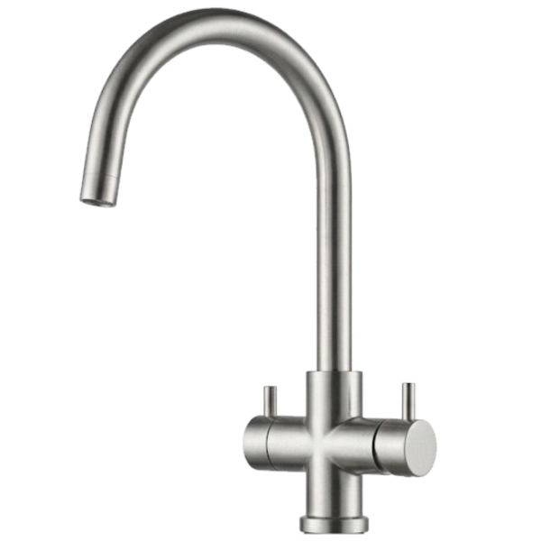 Mischbatterie Küche BieTal® BT-503 5-Wege Wasserhahn Edelstahl L-Auslauf Sprudel
