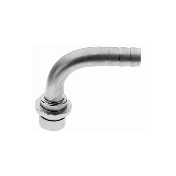 Biertülle CO2 Tülle gebogen - 15 mm - mit Bund & Ansatz Edelstahl CNS - 50 Stück