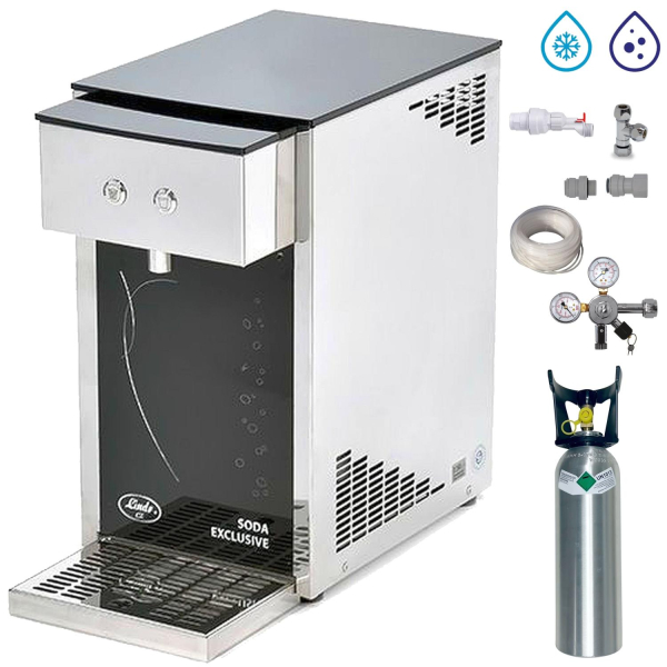 Tafelwassergerät Wasserzapfanlage Lindr Soda Exclusive 25 L/h SET 2Kg CO2 Flasche