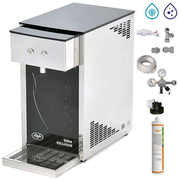 Tafelwassergerät Wasserzapfanlage Lindr Soda Exclusive 25 Liter SET mit Filter