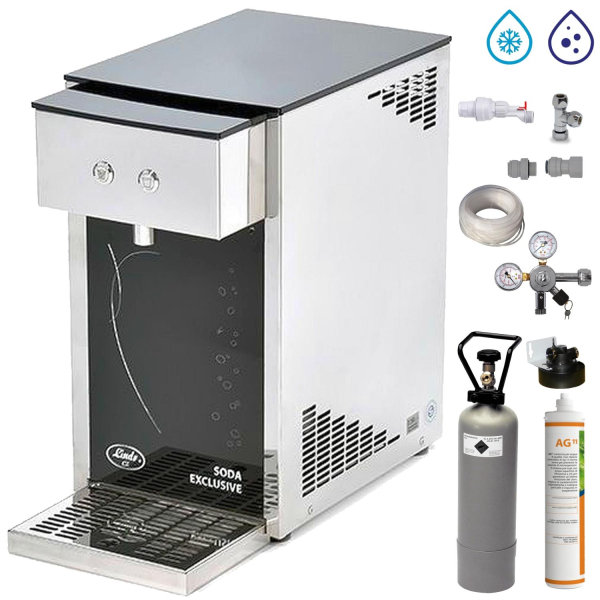 Tafelwassergerät Wasserzapfanlage Lindr Soda Exclusive 25 Liter SET Filter 6Kg CO2