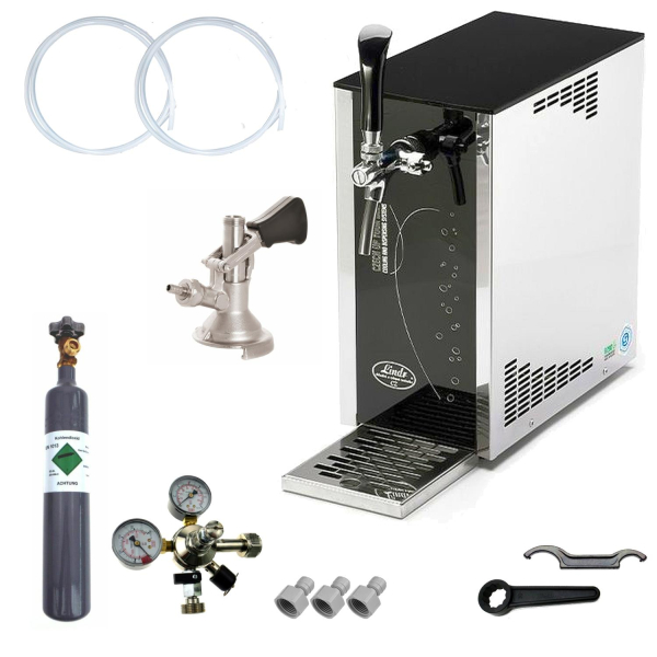 Bierkühler mobile Zapfanlage Bierzapfanlage 30 L/h Exklusiv CO2 0,5kg KEG Flach