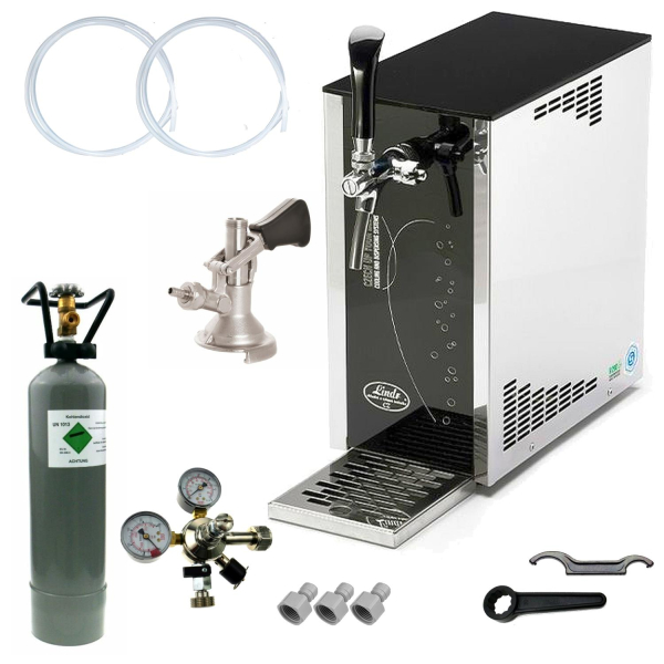 Bierkühler mobile Zapfanlage Bierzapfanlage 30 L/h Exklusiv CO2 - 2kg KEG Kombi