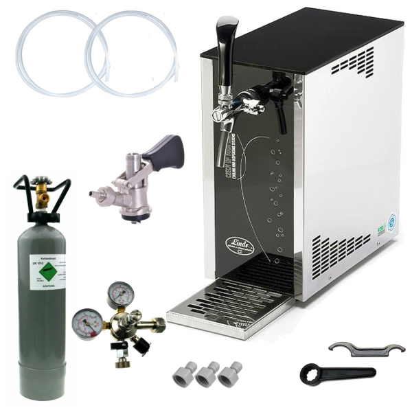 Bierkühler mobile Zapfanlage Bierzapfanlage 30 L/h Exklusiv - CO2 2kg - KEG Korb