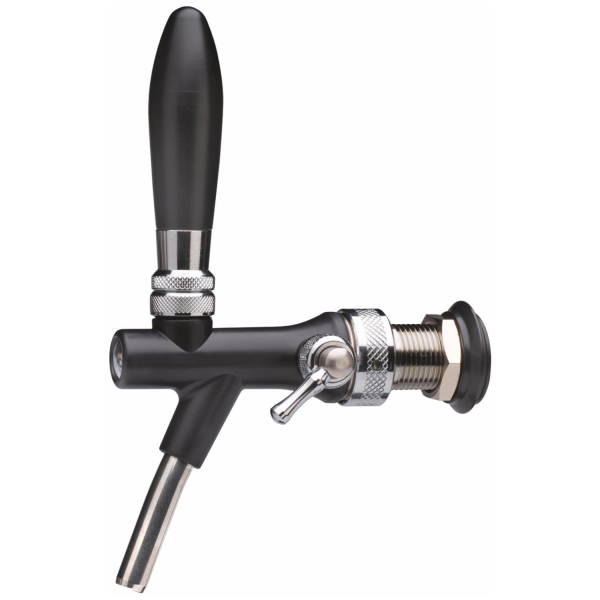 Zapfhahn Schankhahn Bierhahn Kompensatorhahn Edelstahl - Schwarz