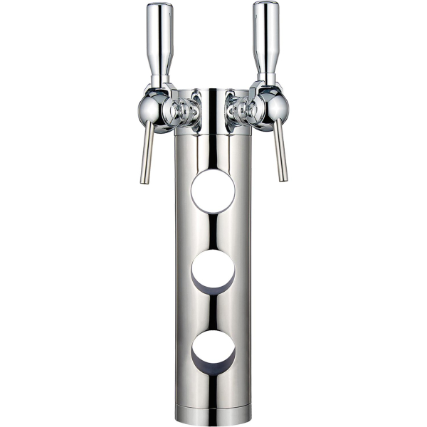Schanksäule Cavus - 2-leitig - Komplett aus Chrom