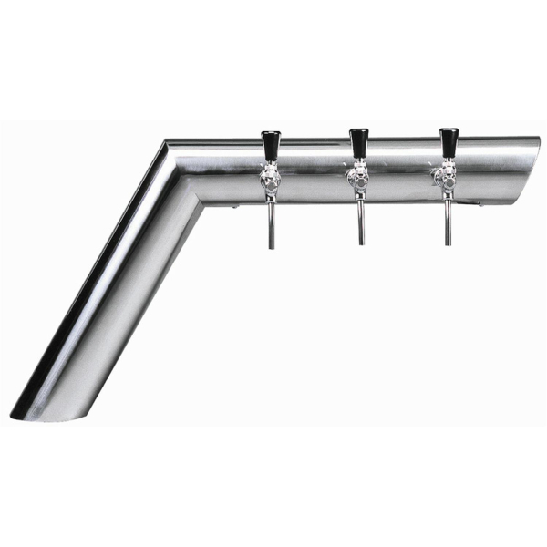 Schanksäule Rohrschanksäule - 4-leitig - Edelstahl CNS poliert