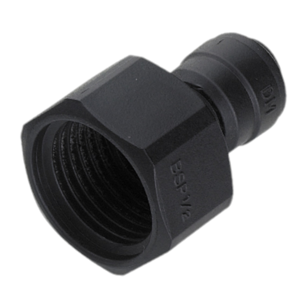 Aufschraubverbinder - schwarz - Gewinde UNF Konische Type 7/16-20 - Rohr 8 mm AD