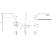 Wasserhahn Küche Mischbatterie BieTal® 3-Wege L-Auslauf Edelstahl Küchenarmatur