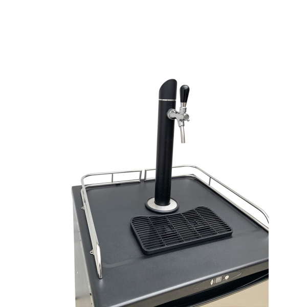 Bierbar Fassbierkühlschrank BK 160 - Schanksäule 1-ltg SW - Edelstahl Tropfkasten