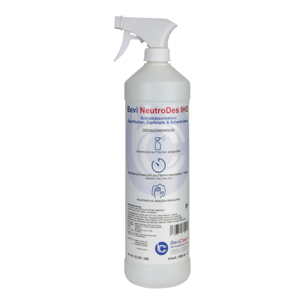 BEVI NeutroDes IHO Desinfektion Zapfhähne Zapfköpfe 1 Liter Sprühflasche