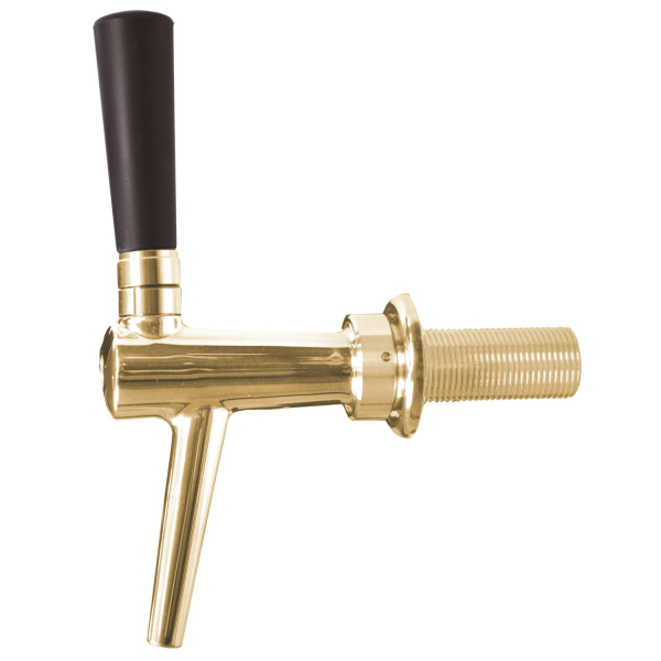 Kolbenschankhahn Zapfhahn Edelstahl poliert vergoldet Micro Matic C-TAP 55mm 7mm