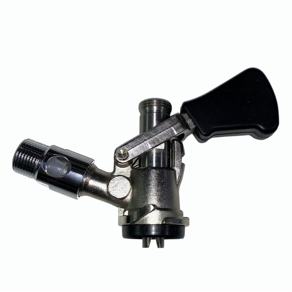 KEG Zapfkopf Ausgang oben - Anschluss Korb Typ S - CO2 5/8 Zoll mit Schauglas