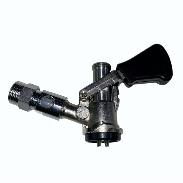KEG Zapfkopf Ausgang oben - Anschluss Korb Typ S - CO2 3/4 Zoll mit Schauglas