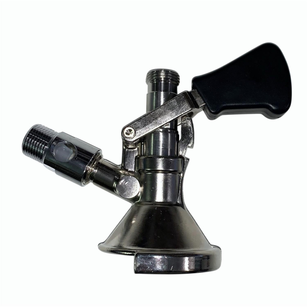 KEG Zapfkopf Ausgang oben - Anschluss Kombi Typ M - CO2 5/8 Zoll mit Schauglas