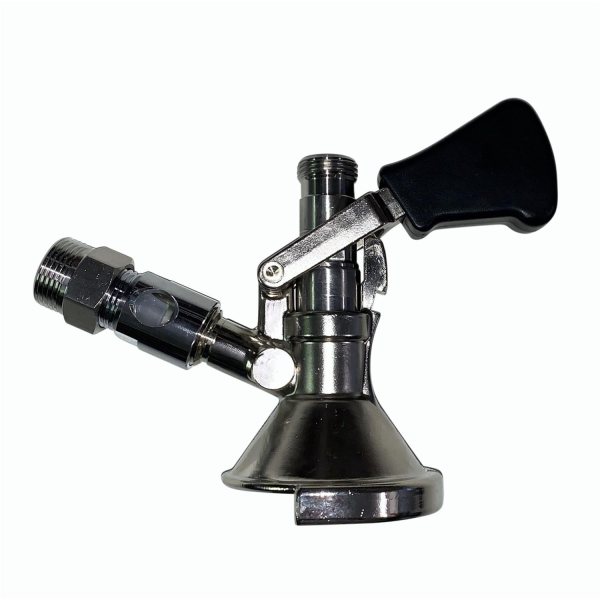 KEG Zapfkopf Ausgang oben - Anschluss Kombi Typ M - CO2 3/4 Zoll mit Schauglas