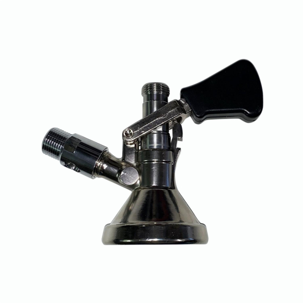 KEG Zapfkopf Ausgang oben Anschluss Dreikant Typ G - CO2 5/8 Zoll mit Schauglas