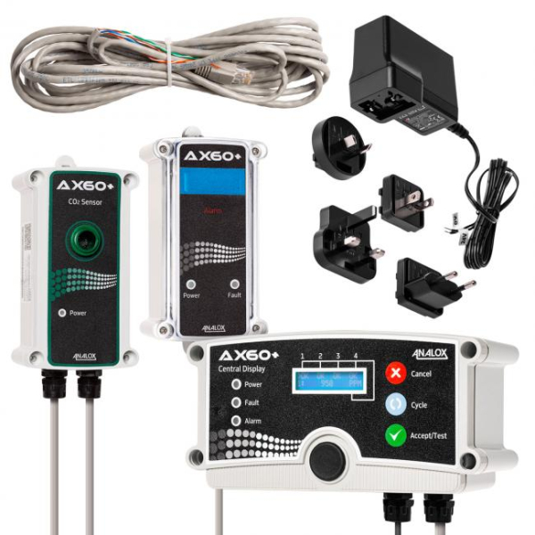 Analox AX60+ Gaswarnanlage Gaswarngerät Sauerstoff O2 1 Raum Überwachung Starterkit