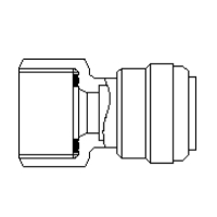Aufschraubverbinder - grau - Gewinde BSP-P 3/8 Zoll IG Flach - Rohr 1/2 Zoll AD