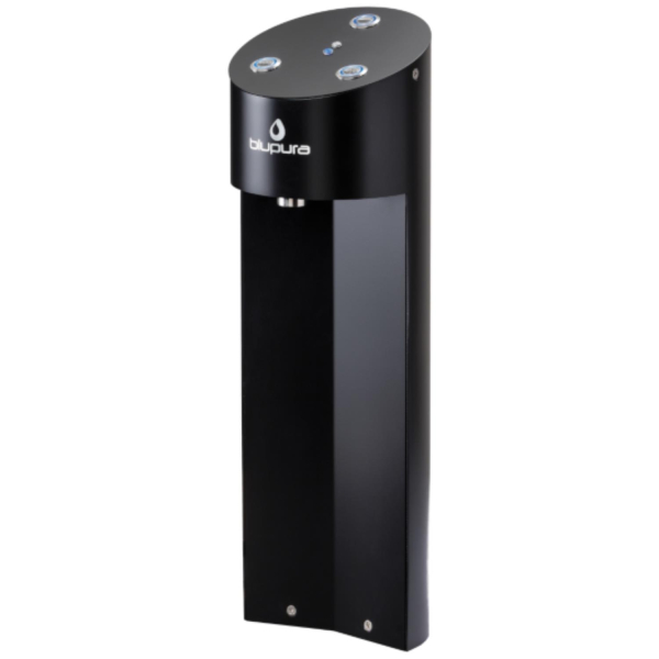Wasserspender Tafelwasser Schanksäule blupura BluTower Black Edelstahl 2-leitig
