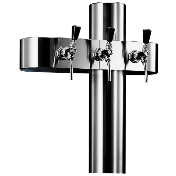 Bier Wasser Schanksäule Zapfsäule Balkenschanksäule Edelstahl poliert 3-leitig
