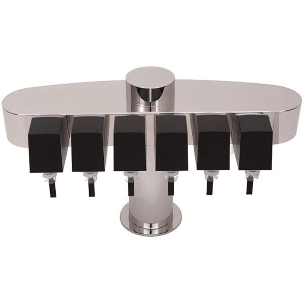 Tafelwasser AFG Schanksäule 1997 Edelstahl matt gebürstet 3-leitig OHNE Schankähne