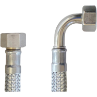 Flex Wasser Sanitär Gewebe Anschluß Schlauch 3/4 Zoll DN19 - IG - gebogen 150cm