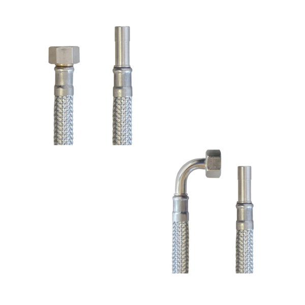 Flex Wasser Sanitär Gewebe Anschluß Schlauch DN8 - 3/8 Zoll IG zu 8mm Rohr
