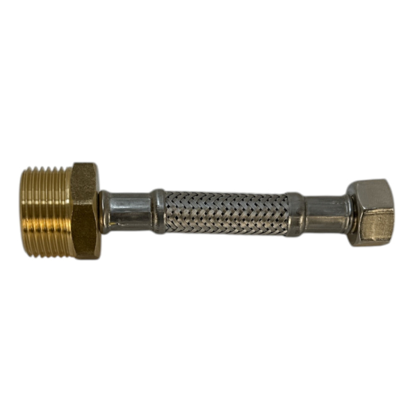 Flex Wasser Sanitär Gewebe Anschluß Schlauch 10cm - 3/8 Zoll IG auf 3/4 Zoll AG