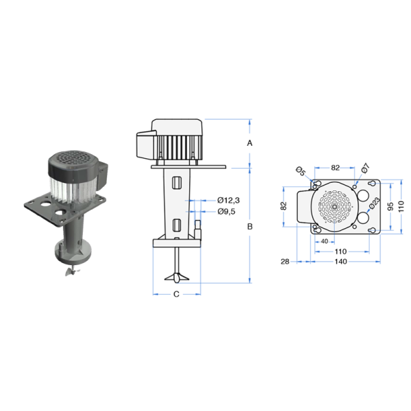 Saber Rührwerksmotor mit Pumpe STC-18