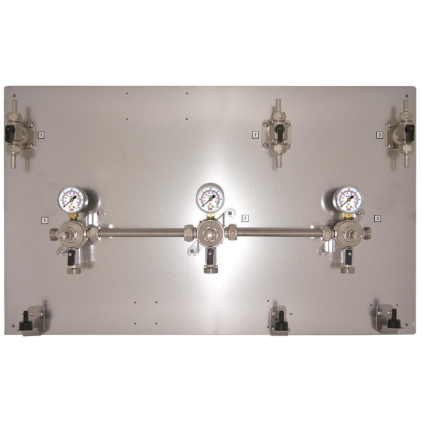 Montagetafel Zwischendruckregler 3 bar Edelstahl 5-ltg Bier 7 mm mit Absperrhahn