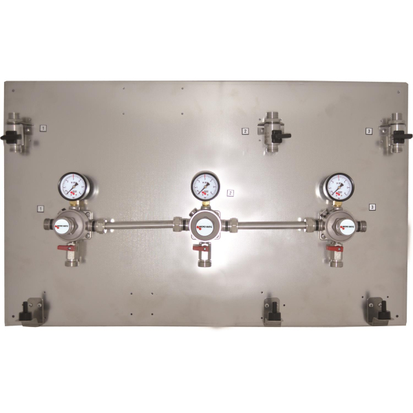 Montagetafel Zwischendruckregler 3 bar Micro Matic 3-ltg Bier 10 mm mit Absperrhahn