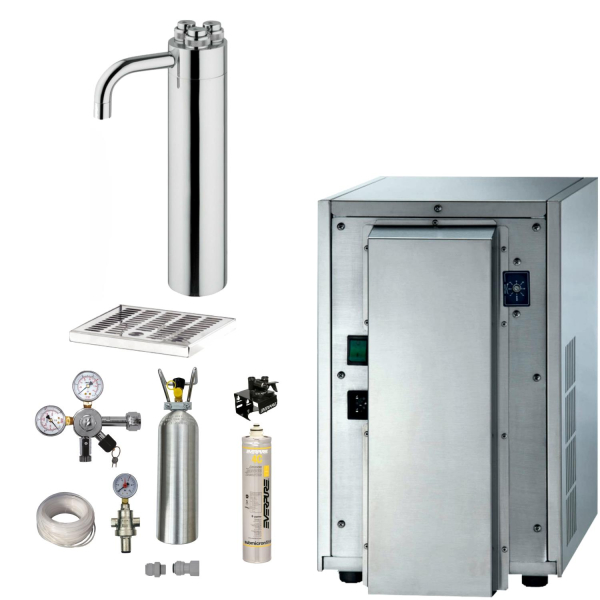 Blupura Tafelwassergerät blusoda Box 30 SET Schanksäule Puls 335 & Wasserfilter