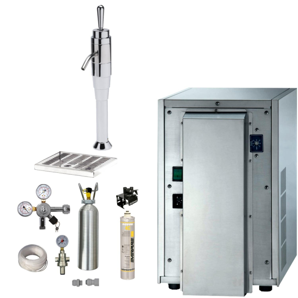 Blupura Tafelwassergerät blusoda 30 Liter SET Schanksäule Joystick mit Filter