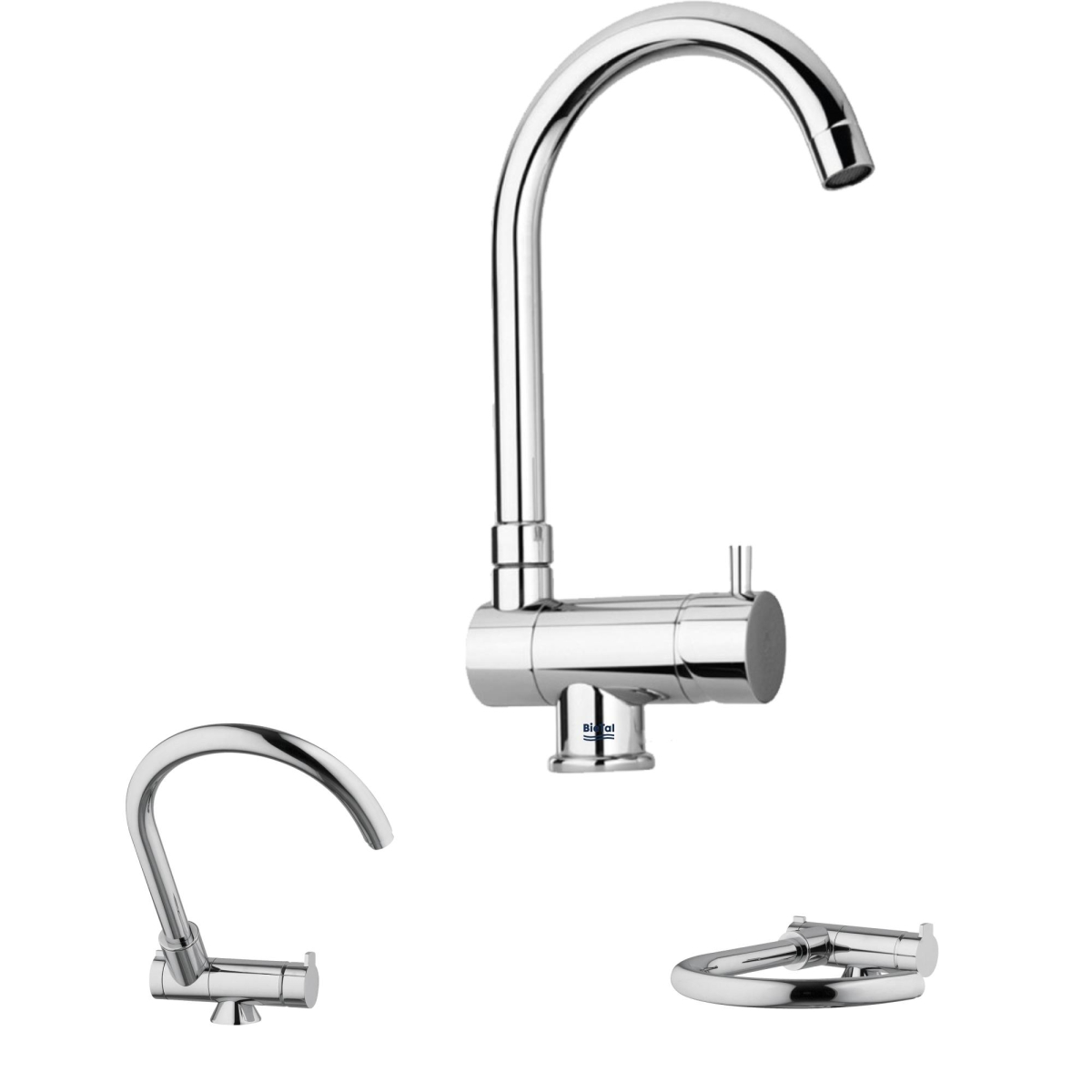 BieTal® Wasserhahn Küche C-Auslauf Drehbar klappbar