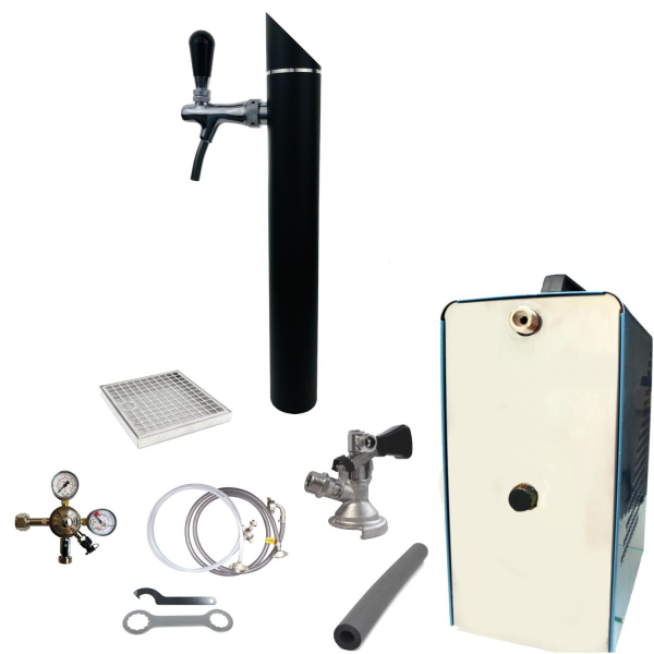 Bier Zapfanlage 35 L/h SET 1-leitig - Schanksäule Black - Zapfkopf Typ A Flach