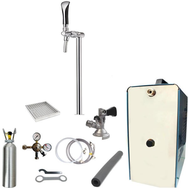 Bier Zapfanlage 35 L/h SET 1-leitig - Schanksäule Tube - Zapfkopf Kombi - 2kg CO2