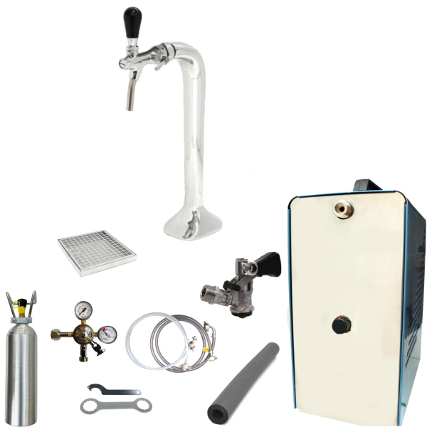 Bier Zapfanlage 35 L/h SET 1-leitig Schanksäule Cobra Zapfkopf Korb 2kg CO2