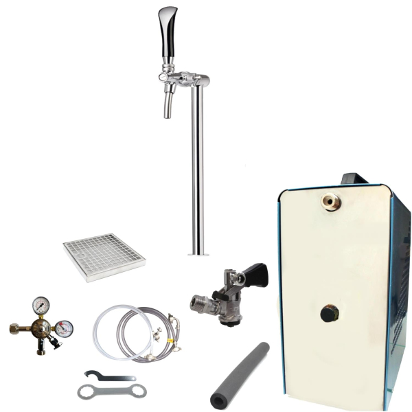 Bier Zapfanlage 35 L/h SET 1-leitig - Schanksäule Tube - Zapfkopf KEG Typ S Korb