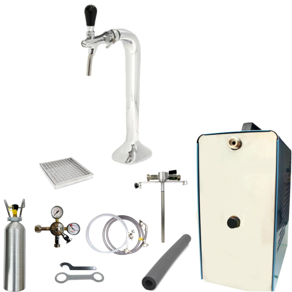 Bier Zapfanlage 35 L/h SET 1-leitig Schanksäule Cobra Adapter 5 Liter 2kg CO2