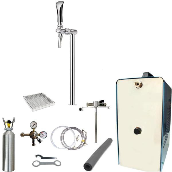 Bier Zapfanlage 35 L/h SET 1-leitig Schanksäule Tube Adapter 5 Liter Dose 2kg CO2