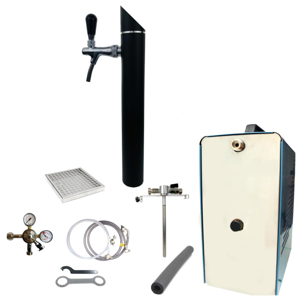 Bier Zapfanlage 35 L/h SET 1-leitig - Schanksäule Black - Adapter 5 Liter Dosen