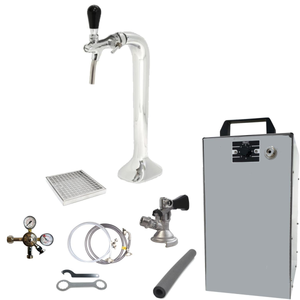 Bier Zapfanlage 60 L/h SET 1-leitig - Schanksäule Cobra - Zapfkopf Typ A Flach