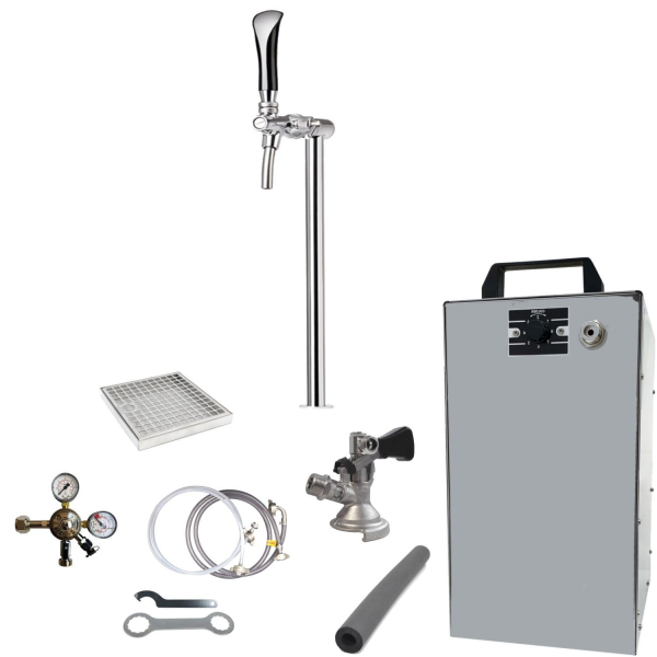 Bier Zapfanlage 60 L/h SET 1-leitig - Schanksäule Tube - Zapfkopf Typ A Flach