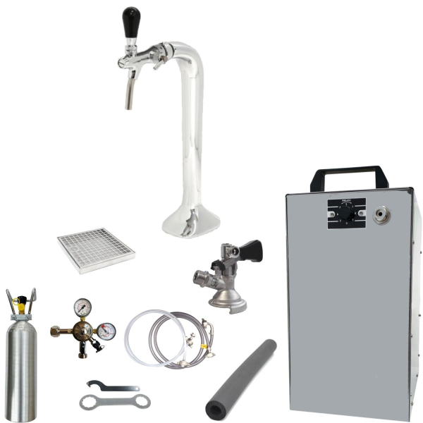 Bier Zapfanlage 60 L/h SET 1-leitig Schanksäule Cobra Zapfkopf Kombi 2kg CO2