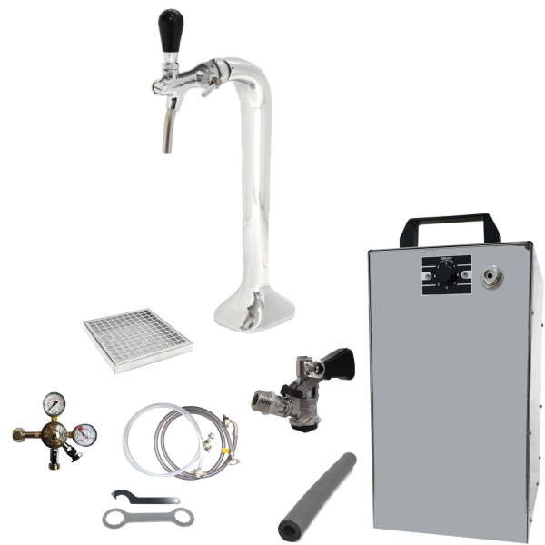 Bier Zapfanlage 60 L/h SET 1-leitig - Schanksäule Cobra - Zapfkopf Typ S Korb