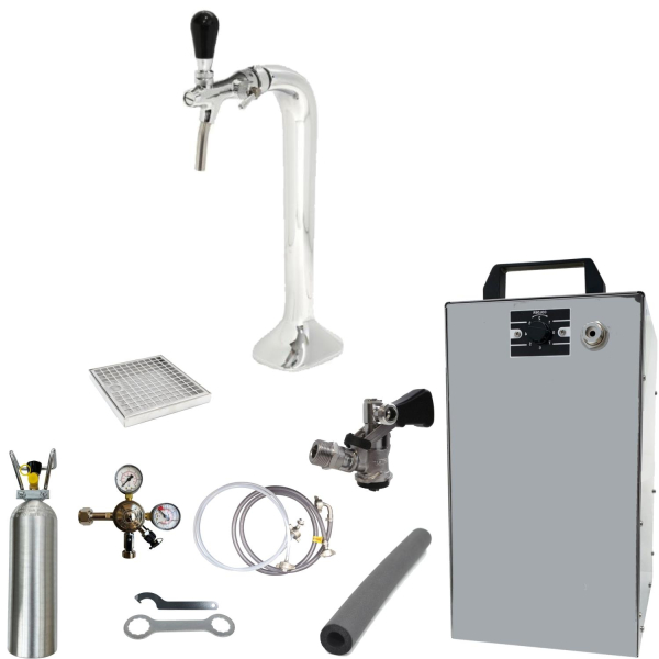Bier Zapfanlage 60 L/h SET 1-leitig Schanksäule Cobra Zapfkopf Korb 2kg CO2
