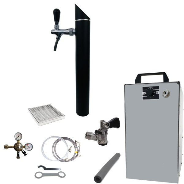 Bier Zapfanlage 60 L/h SET 1-leitig - Schanksäule Black - Zapfkopf Typ S Korb