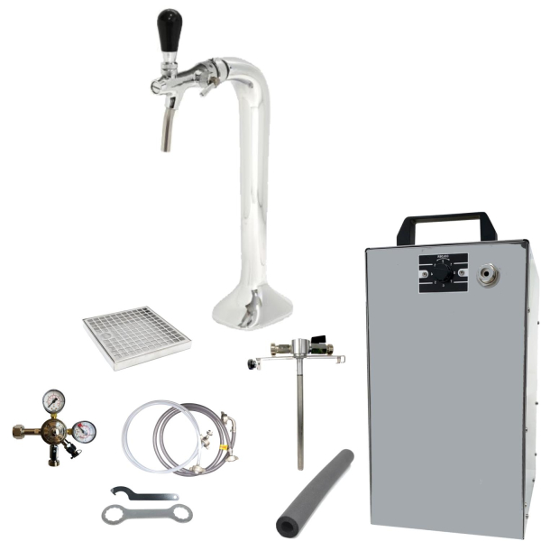 Bier Zapfanlage 60 L/h SET 1-leitig - Schanksäule Cobra - Adapter 5 Liter Dosen